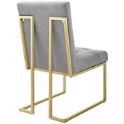 Gold stainless steel upholstered fabric dining accent chair in gold light gray additional photo 5 of 7