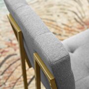 Gold stainless steel upholstered fabric dining accent chair in gold light gray by Modway additional picture 8