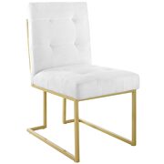 Gold stainless steel upholstered fabric dining accent chair in gold white additional photo 2 of 7