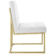 Gold stainless steel upholstered fabric dining accent chair in gold white by Modway additional picture 4