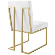 Gold stainless steel upholstered fabric dining accent chair in gold white additional photo 5 of 7