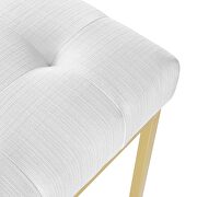 Gold stainless steel upholstered fabric dining accent chair in gold white by Modway additional picture 7