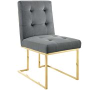 Gold stainless steel performance velvet dining chair in gold charcoal by Modway additional picture 3