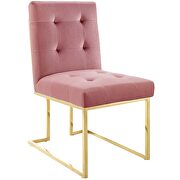 Gold stainless steel performance velvet dining chair in gold dusty rose additional photo 2 of 7