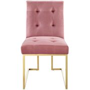Gold stainless steel performance velvet dining chair in gold dusty rose additional photo 3 of 7