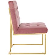Gold stainless steel performance velvet dining chair in gold dusty rose additional photo 4 of 7