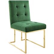 Gold stainless steel performance velvet dining chair in gold emerald by Modway additional picture 2