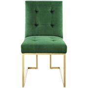 Gold stainless steel performance velvet dining chair in gold emerald by Modway additional picture 3