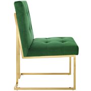 Gold stainless steel performance velvet dining chair in gold emerald additional photo 4 of 7