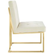 Gold stainless steel performance velvet dining chair in gold ivory additional photo 4 of 7