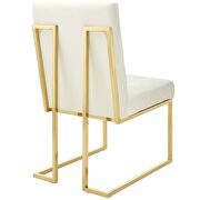 Gold stainless steel performance velvet dining chair in gold ivory additional photo 5 of 7