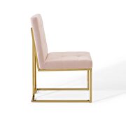 Gold stainless steel performance velvet dining chair in gold pink by Modway additional picture 4
