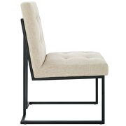 Black stainless steel upholstered fabric dining chair in black beige additional photo 4 of 7