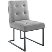 Black stainless steel upholstered fabric dining chair in black light gray by Modway additional picture 2