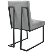 Black stainless steel upholstered fabric dining chair in black light gray by Modway additional picture 5