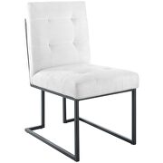 Black stainless steel upholstered fabric dining chair in black white additional photo 2 of 7