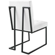 Black stainless steel upholstered fabric dining chair in black white additional photo 5 of 7