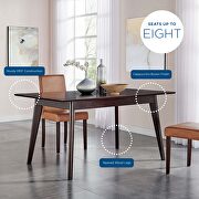 Rectangle dining table in cappuccino by Modway additional picture 2