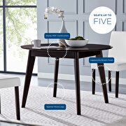 Round dining table in cappuccino by Modway additional picture 2