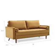 Performance velvet sofa in cognac additional photo 3 of 9