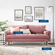 Performance velvet sofa in dusty rose by Modway additional picture 10