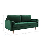 Performance velvet sofa in green additional photo 3 of 8