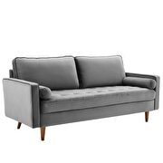 Performance velvet sofa in gray additional photo 2 of 8