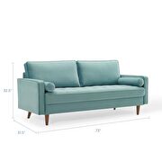 Performance velvet sofa in mint additional photo 3 of 9