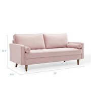 Performance velvet sofa in pink additional photo 3 of 9