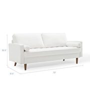 Performance velvet sofa in white additional photo 3 of 9