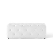 Tufted button entryway faux leather bench in white by Modway additional picture 4