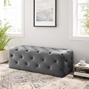 Tufted button entryway performance velvet bench in gray by Modway additional picture 2