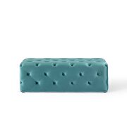 Tufted button entryway performance velvet bench in sea blue by Modway additional picture 5