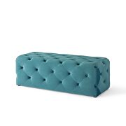 Tufted button entryway performance velvet bench in sea blue by Modway additional picture 6