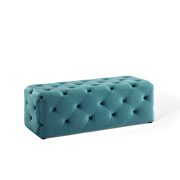 Tufted button entryway performance velvet bench in sea blue by Modway additional picture 7
