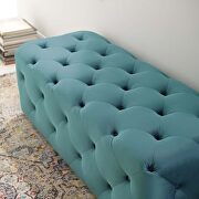 Tufted button entryway performance velvet bench in sea blue by Modway additional picture 8