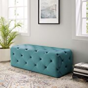 Tufted button entryway performance velvet bench in sea blue by Modway additional picture 9