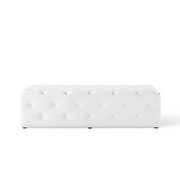 Tufted button entryway faux leather bench in white by Modway additional picture 4