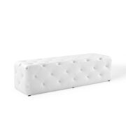 Tufted button entryway faux leather bench in white by Modway additional picture 5