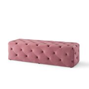 Tufted button entryway performance velvet bench in dusty rose by Modway additional picture 6