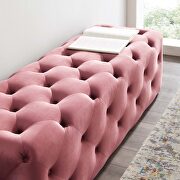 Tufted button entryway performance velvet bench in dusty rose by Modway additional picture 10