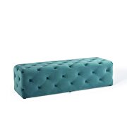 Tufted button entryway performance velvet bench in sea blue by Modway additional picture 6