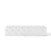 Tufted button entryway faux leather bench in white by Modway additional picture 5