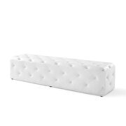 Tufted button entryway faux leather bench in white by Modway additional picture 8