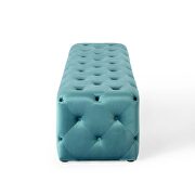 Tufted button entryway performance velvet bench in sea blue by Modway additional picture 4