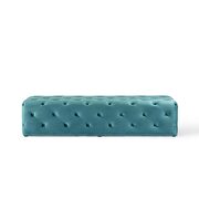 Tufted button entryway performance velvet bench in sea blue by Modway additional picture 5