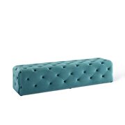 Tufted button entryway performance velvet bench in sea blue by Modway additional picture 7