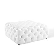 Tufted button large square faux leather ottoman in white by Modway additional picture 6