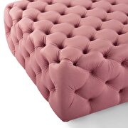 Tufted button large square performance velvet ottoman in dusty rose additional photo 5 of 6