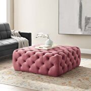 Tufted button large square performance velvet ottoman in dusty rose by Modway additional picture 7
